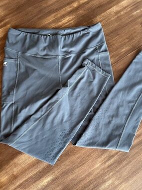 Piper by Smartpak Riding Breeches Tights Knee Patch Large Gray